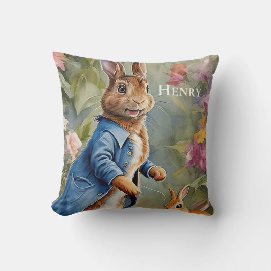 かわいいパーソナライズされたビアトリックスポッター子供部屋 クッション (正面)