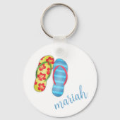 かわいいパーソナライズされたビーチスタイリッシュ キーホルダー (裏面)