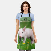 かわいいパーソナライズされたピンクの子豚 エプロン (着用した状態)