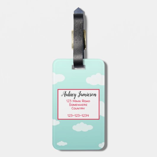 かわいいパーソナライズされたピンクガーリーボホフラワープリンセス ラゲッジタグ (裏面縦)