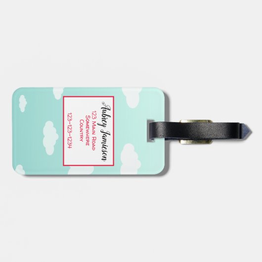 かわいいパーソナライズされたピンクガーリーボホフラワープリンセス ラゲッジタグ (裏面横)