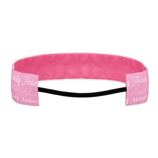 かわいいパーソナライズされたピンクネームタイポグラフィ女子 アスレチックヘッドバンド (裏面)