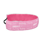 かわいいパーソナライズされたピンクネームタイポグラフィ女子 アスレチックヘッドバンド (左)