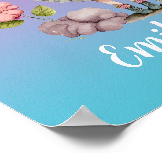 かわいいパーソナライズされたフェアリーのポスタープリント ポスター (角)