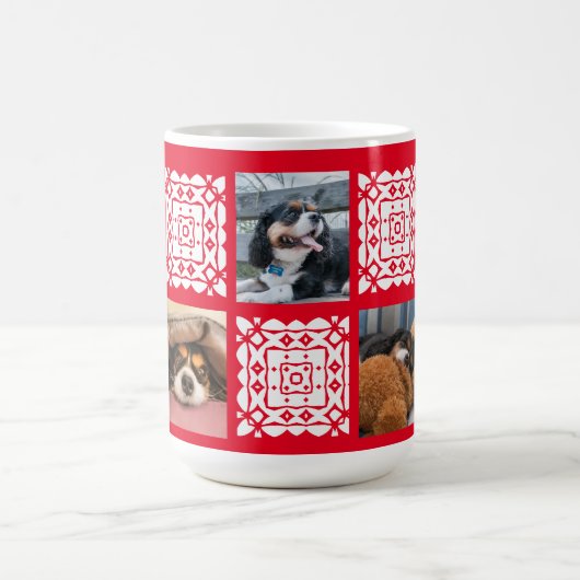 かわいいパーソナライズされたフォトレッドギフトfor愛犬家 コーヒーマグカップ (中央)