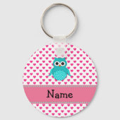 かわいいパーソナライズされたフクロウ キーホルダー (正面)