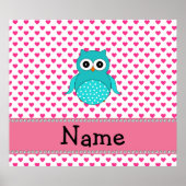 かわいいパーソナライズされたフクロウ ポスター (正面)