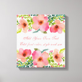 かわいいパーソナライズされたフローラの水色 キャンバスプリント