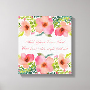 かわいいパーソナライズされたフローラの水色 キャンバスプリント
