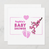 かわいいパーソナライズされたフローラベビーシャワー 招待状 (正面/裏面)