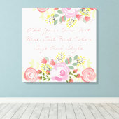 かわいいパーソナライズされたフローラ キャンバスプリント (インサイチュ (ウッドフロア))