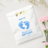 かわいいパーソナライズされたブルーベビー足ボーイベビーシャワー フェイバーバッグ (封をした状態)