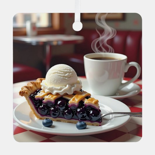 かわいいパーソナライズされたブルーベリーパイクリスマス メタルオーナメント (正面)