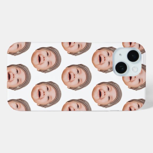 かわいいパーソナライズされたベビー顔写真白 Case-Mate iPhoneケース (裏面 (横))