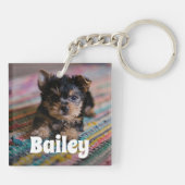 かわいいパーソナライズされたペットの写真 キーホルダー (裏面)