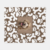 かわいいパーソナライズされたペット フリースブランケット (正面(横))