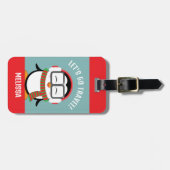 かわいいパーソナライズされたペンギンのラゲッジタグ ラゲッジタグ (正面横)