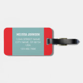 かわいいパーソナライズされたペンギンのラゲッジタグ ラゲッジタグ (裏面横)