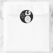 かわいいパーソナライズされたペンギンの友人キッズバレンタイン ラウンドシール (バッグ)