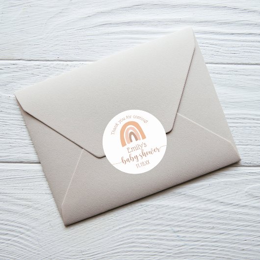 かわいいパーソナライズされたボホレインボーブレイブシャワー ラウンドシール