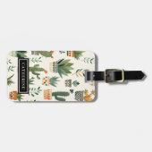 かわいいパーソナライズされたボホ鉢植えプラントラゲッジタグ ラゲッジタグ (正面横)