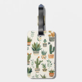 かわいいパーソナライズされたボホ鉢植えプラントラゲッジタグ ラゲッジタグ (裏面縦)