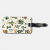 かわいいパーソナライズされたボホ鉢植えプラントラゲッジタグ ラゲッジタグ (裏面横)