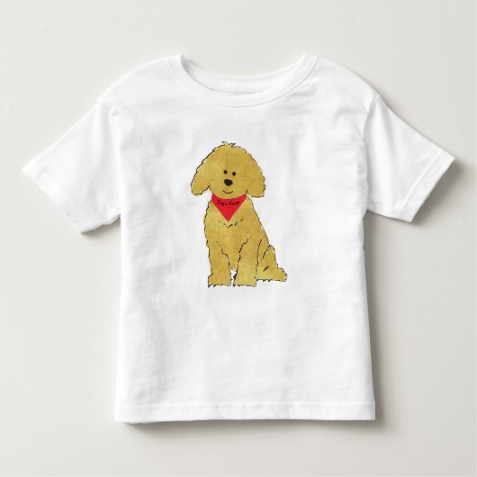 かわいいパーソナライズされたマンガのゴルデンドルパピー トドラーTシャツ (正面)