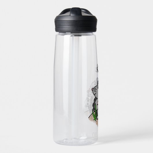 かわいいパーソナライズされたマンガのハリネズミ ウォーターボトル (正面)