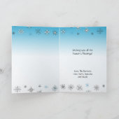 かわいいパーソナライズされたマンガのマ食べ物ウスの雪の結晶 カード (内部)