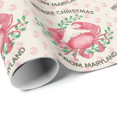 かわいいパーソナライズされたメリーランドカニクリスマス ラッピングペーパー (ロールコーナー)