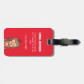 かわいいパーソナライズされたモンキーガールラゲッジタグ(ボトル) ラゲッジタグ (裏面横)