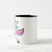かわいいパーソナライズされたユニコーン ツートーンマグカップ (中央)