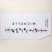 かわいいパーソナライズされたヨガ ビーチタオル (正面)