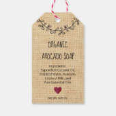 かわいいパーソナライズされたラブファブリックフェイク手作り ギフトタグ (裏面)