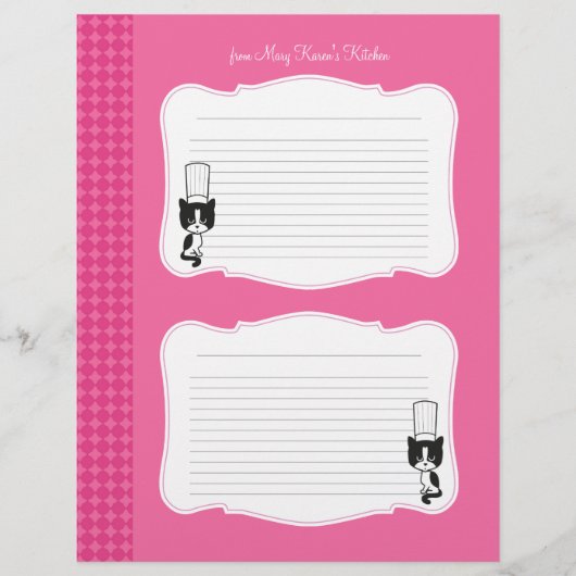 かわいいパーソナライズされたレシピ (正面)