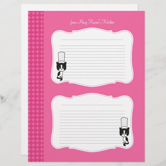 かわいいパーソナライズされたレシピ (正面/裏面)