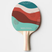 かわいいパーソナライズされたレトロ 卓球ラケット (裏面)