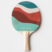 かわいいパーソナライズされたレトロ 卓球ラケット (正面)