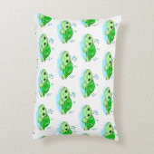 かわいいパーソナライズされた亀の漫画の名前 アクセントクッション (裏面(縦))