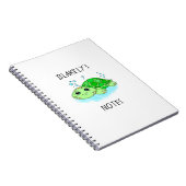 かわいいパーソナライズされた亀の漫画の名前 ノートブック (右側)