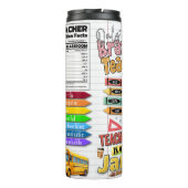 かわいいパーソナライズされた先生 タンブラー (裏面)