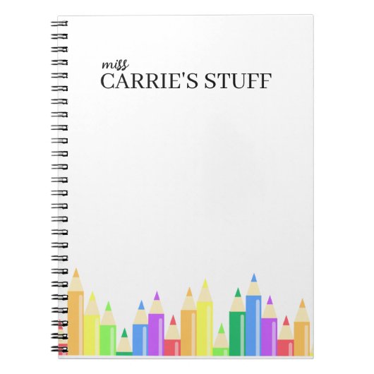 かわいいパーソナライズされた先生 ノートブック (正面)