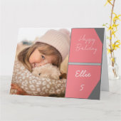 かわいいパーソナライズされた写真の誕生日デザイン カード (黄色い花)