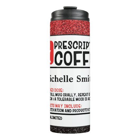 かわいいパーソナライズされた処方箋コーヒー タンブラー (正面)