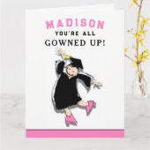 かわいいパーソナライズされた卒業カード カード (黄色い花)