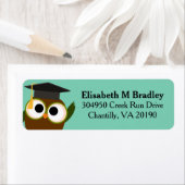 かわいいパーソナライズされた卒業式フクロウ ラベル (インサイチュ)