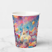 かわいいパーソナライズされた名前の誕生日カラフル 紙コップ (左)