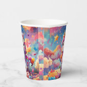 かわいいパーソナライズされた名前の誕生日カラフル 紙コップ (右)