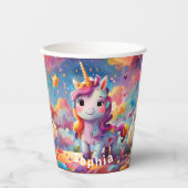 かわいいパーソナライズされた名前の誕生日カラフル 紙コップ (正面)